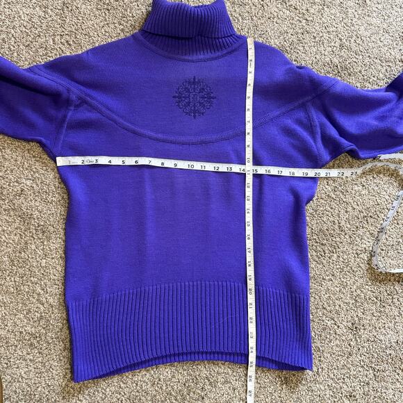 Vintage Bogner Purple Monogram Wool Blend Ski Sweater Size Medium - Picture 6 of 6